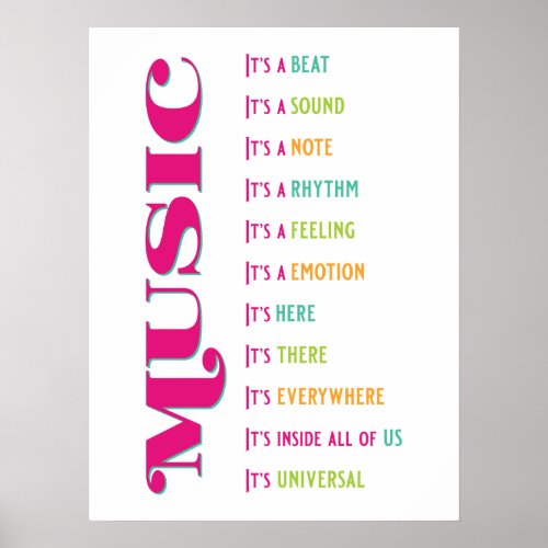 Music Classroom Vocal Piano Rock Orchestra Band Poster