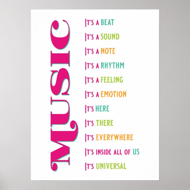 Music Classroom Vocal Piano Rock Orchestra Band Poster (Front)