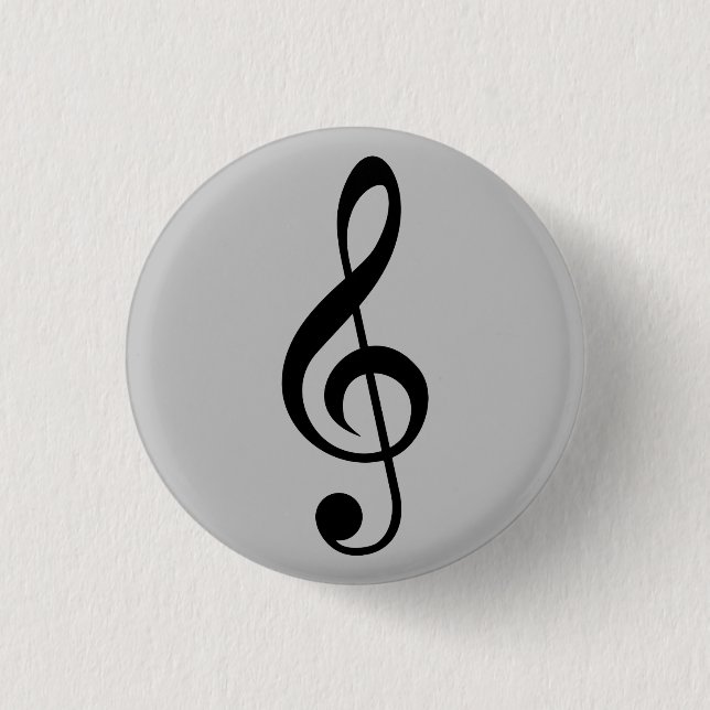 Music Clef Badge Button (Front)