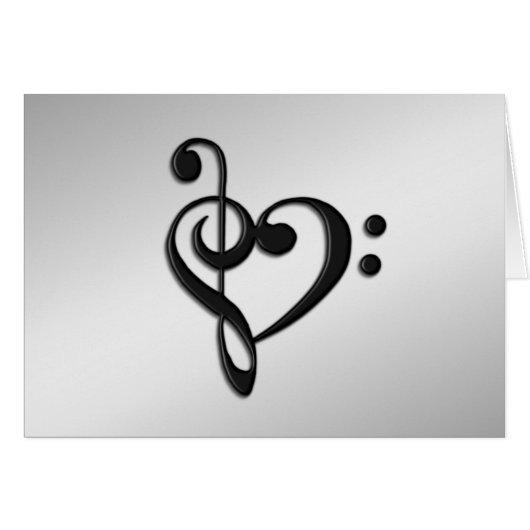 Music Clef Heart Cards (Front Horizontal)