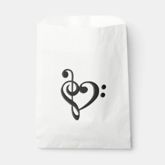 Music Clef Heart Favor Bag