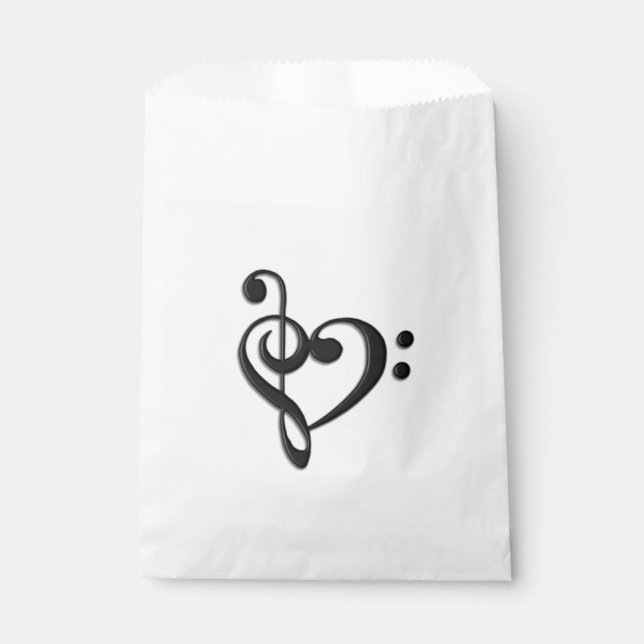 Music Clef Heart Favor Bag (Front)