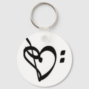 Music Clef Heart Keychain