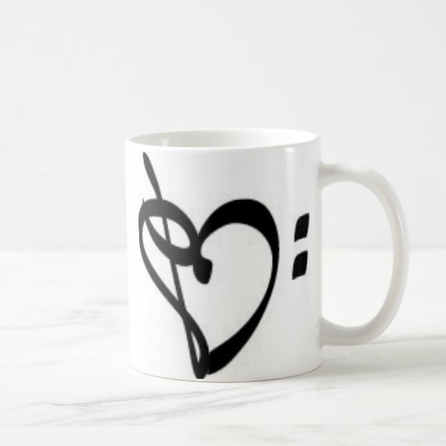 Music Clef Heart Mug (Right)
