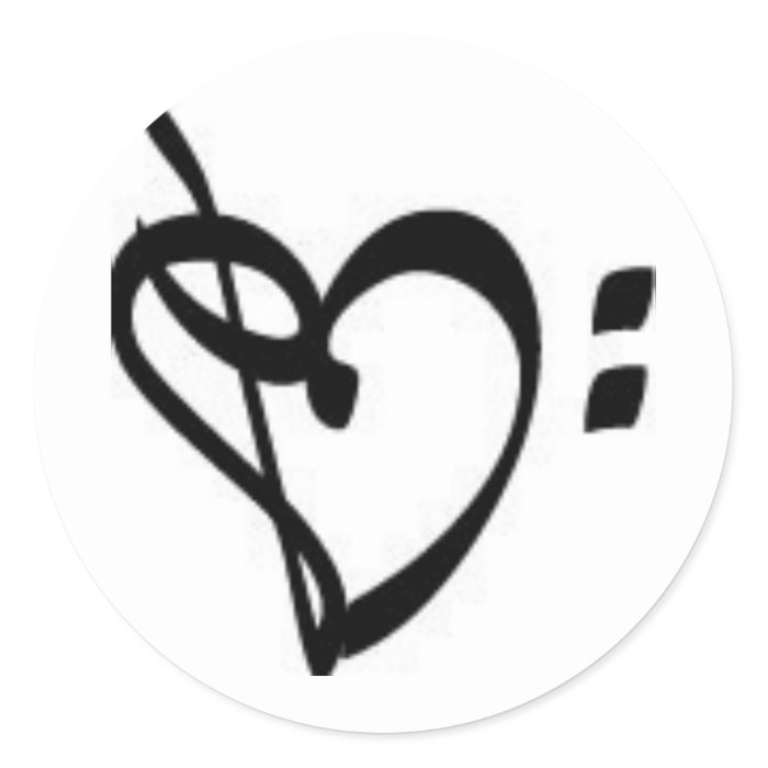 Music Clef Heart Sticker