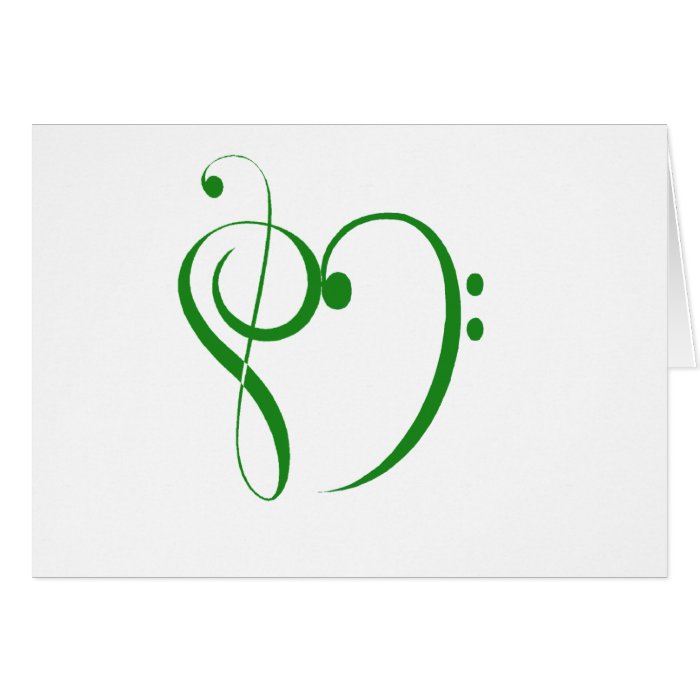 Music Clef Heart T shirts and Gifts. Card