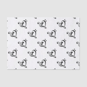Music Clef Heart Tissue Paper