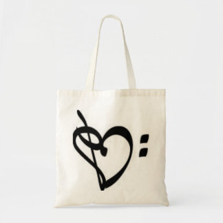 Music Clef Heart Tote Bag
