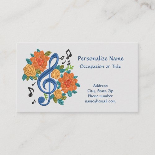 Music Clef Note Musical Song Dance Musician Business Card