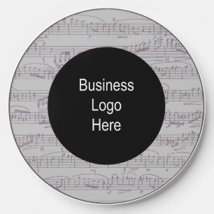 Music Clef Notes Business Logo Round Wireless Charger