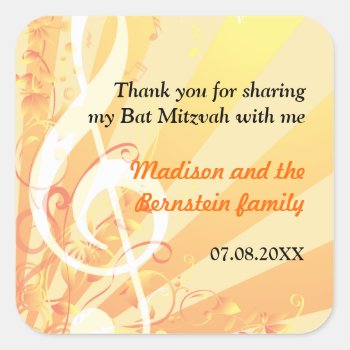 Music Clefs Bat Mitzvah Sticker by starstreamdesign at Zazzle