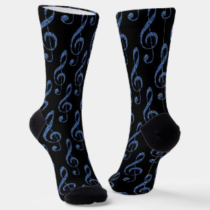 Music Clefs in Blue Socks