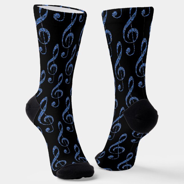 Music Clefs in Blue Socks (Angled)