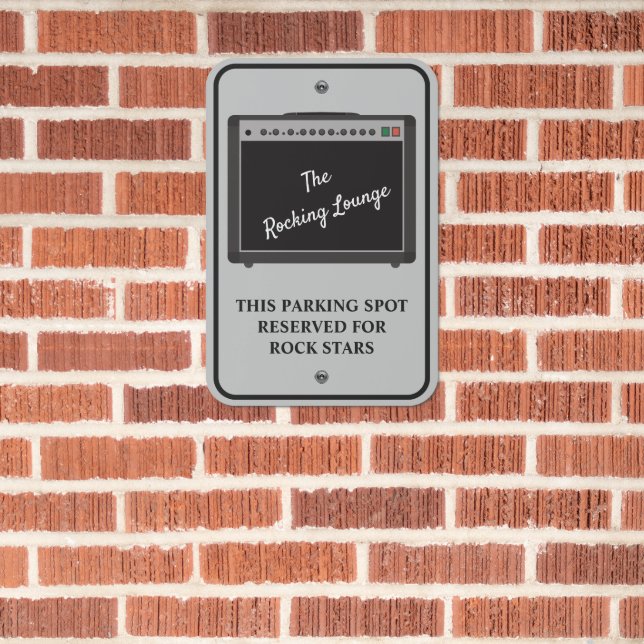 Music Clubs, Bands Amplifier Reserved Parking Metal Sign (In Situ(Brick))