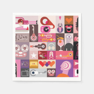 Music Collage Napkins