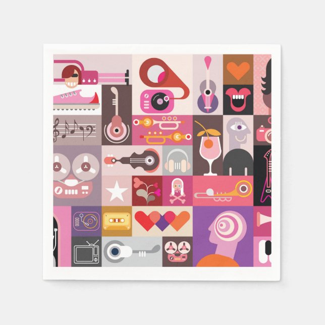 Music Collage   Napkins (Front)