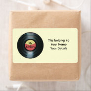 Music Collection Vinyl Record Name Gift Tag Labels at Zazzle