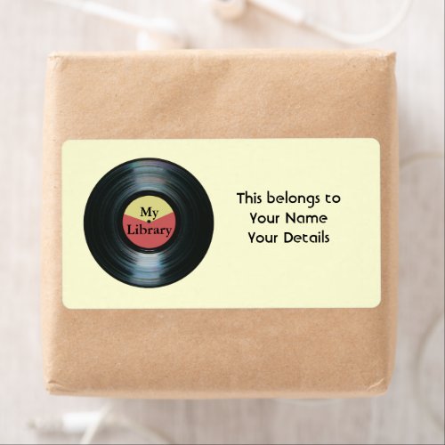 Music Collection Vinyl Record Name Gift Tag Labels