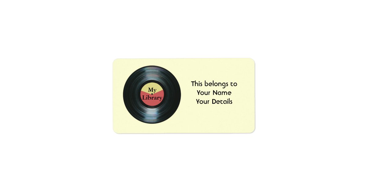 Music Collection Vinyl Record Name Gift Tag Labels | Zazzle