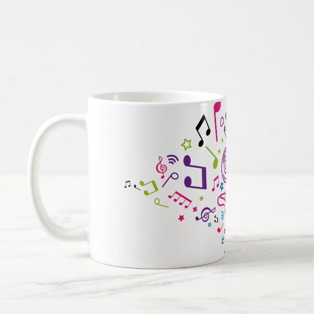 music color pattern music notes coffee mug (Left)