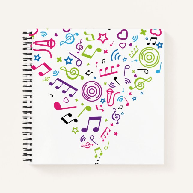 music color pattern music notes notebook (Front)