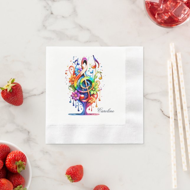 Music, colorful clef  napkins (Insitu)