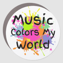 Music Colors My World Car Magnet