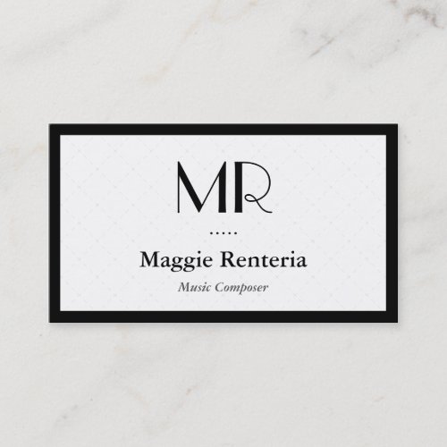 Music Composer _ Clean Stylish Monogram Business Card