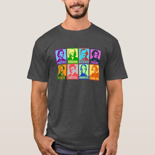 Music Composer  Colorful Pop Art Musician T_Shirt
