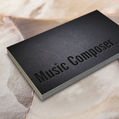 Music Composer Minimalist Typography Black Business Card