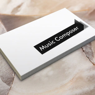 Music Composer Modern Black Label Business Card