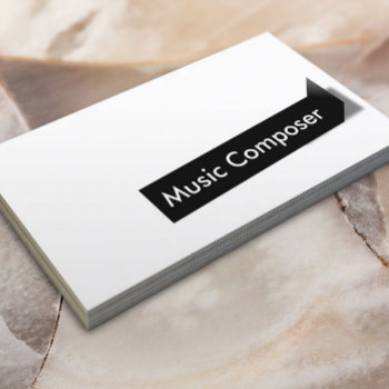 Music Composer Modern Black Label Business Card by cardfactory at Zazzle