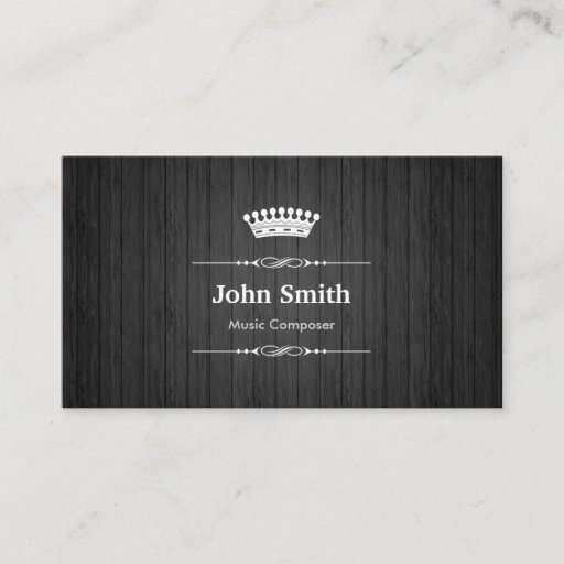 Customizable Music Composer Royal Black Wood Grain Business Card Templates