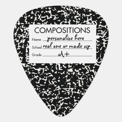 Music Composition Book Guitar Pick