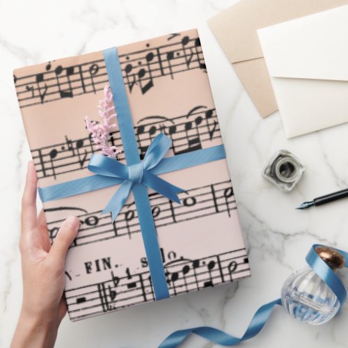 Music Composition On Gradient Background Wrapping Paper