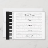 Music Concert Admission Ticket Piano Theme (Front)