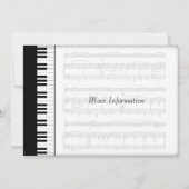 Music Concert Admission Ticket Piano Theme (Back)