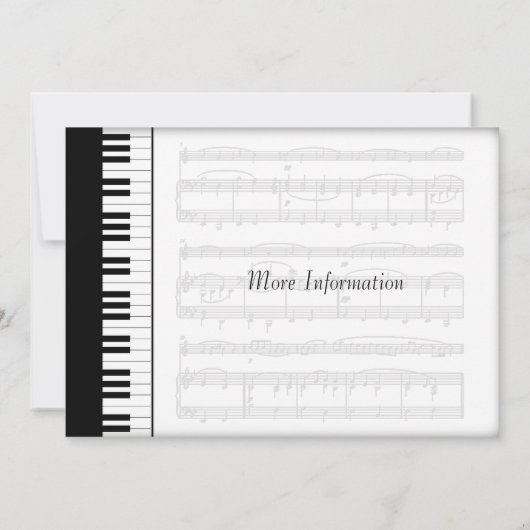 Music Concert Admission Ticket Piano Theme (Back)