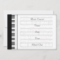 Music Concert Admission Ticket Piano Theme at Zazzle