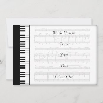 Music Concert Admission Ticket Piano Theme by DigitalDreambuilder at Zazzle