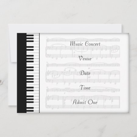 Music Concert Admission Ticket Piano Theme