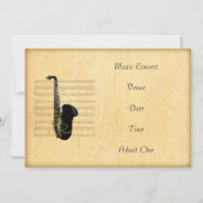 Music Concert Admission Ticket Saxophone Theme Invitation at Zazzle