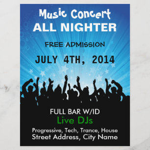 Music Concert All Nighter Music Flyer