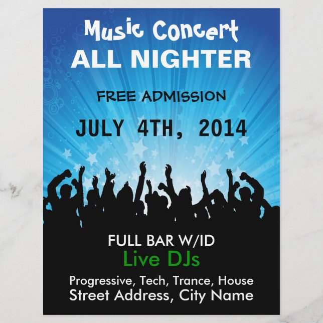 Music Concert All Nighter Music Flyer (Front)