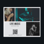 Music Concert Band Bar Party Promotional QR Code Flyer<br><div class="desc">A modern promotional custom photos flyer that is ideal for all types of businesses and promotions. Customize the photos,  QR Code and text and create your own business marketing flyer. A simple and professional photo themed business flyer template.</div>