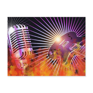 Music Concert Design with Guitar Postcard