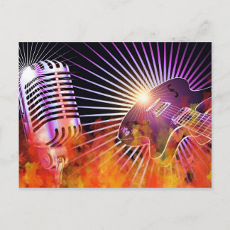 Music Concert Design with Guitar Postcard