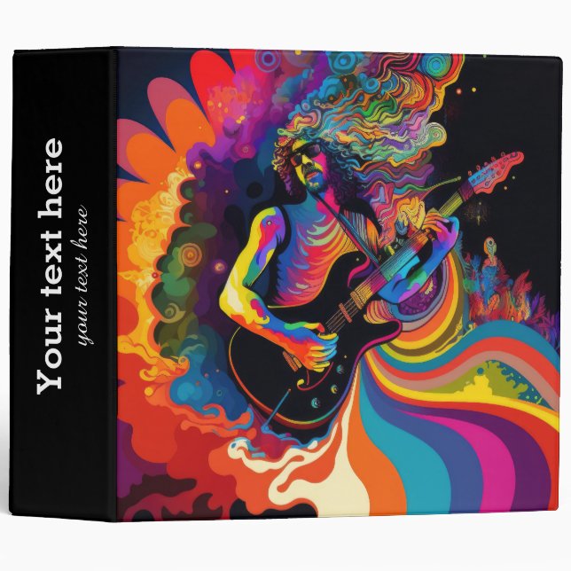 Music Concert Guitarist 3 ring binder (Front/Spine)