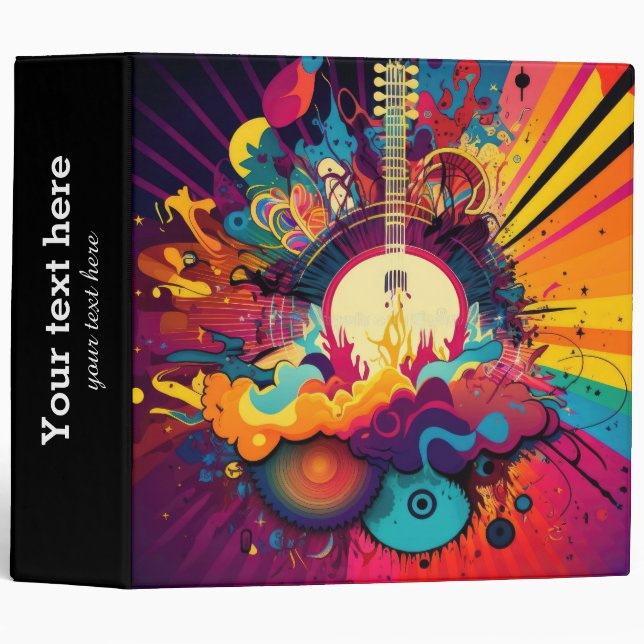 Music Concert Guitarist 3 ring binder (Front/Spine)