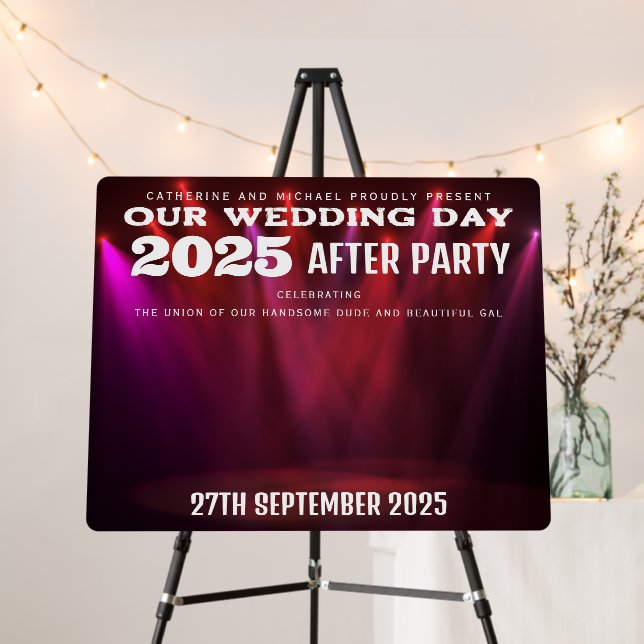 Music Concert Themed Wedding Brown & Lavender Foam Board (In Situ (Stand))